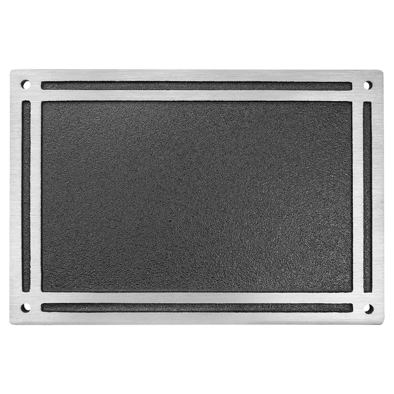 10"  x 8" Silver/Black Rectangle Cast Aluminum Sign with 4 Mounting Screws