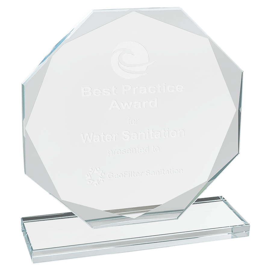 7 1/2" Octagon Clear Glass Award