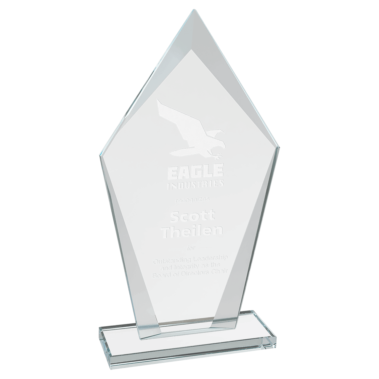 7 1/2" Diamond Clear Glass Award