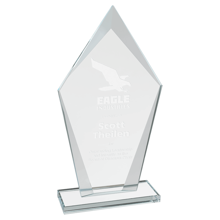 7 1/2" Diamond Clear Glass Award
