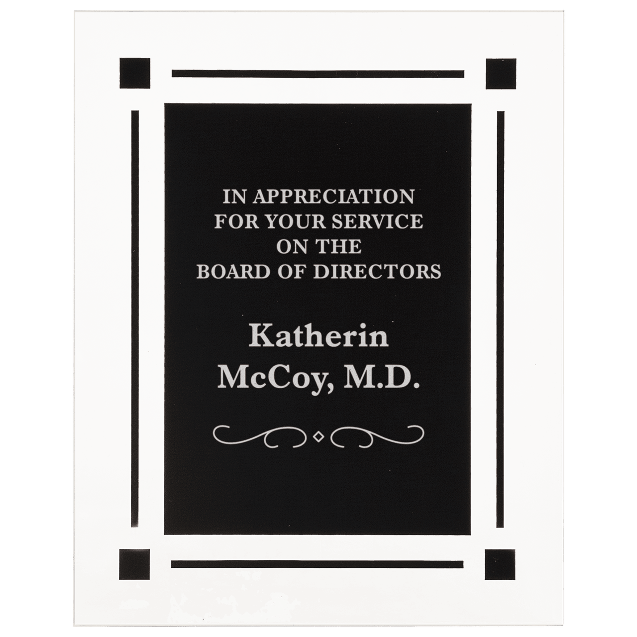 8" x 10" Solid Black Acrylic Clear-Plaq