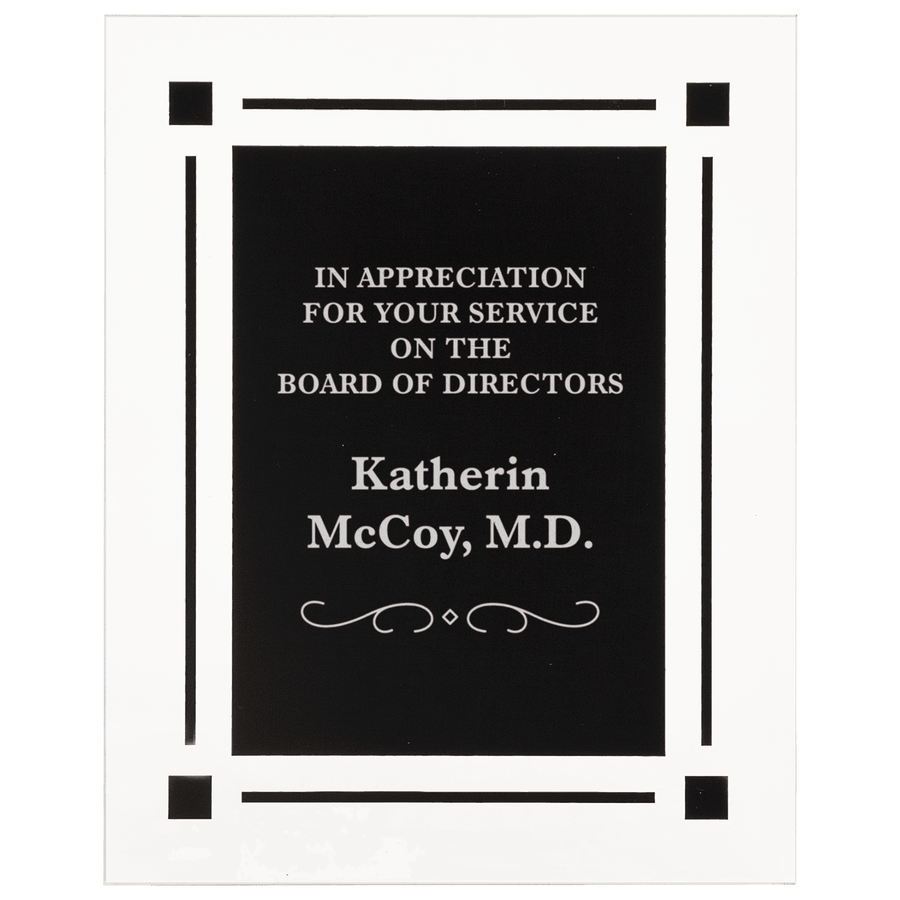 8" x 10" Solid Black Acrylic Clear-Plaq