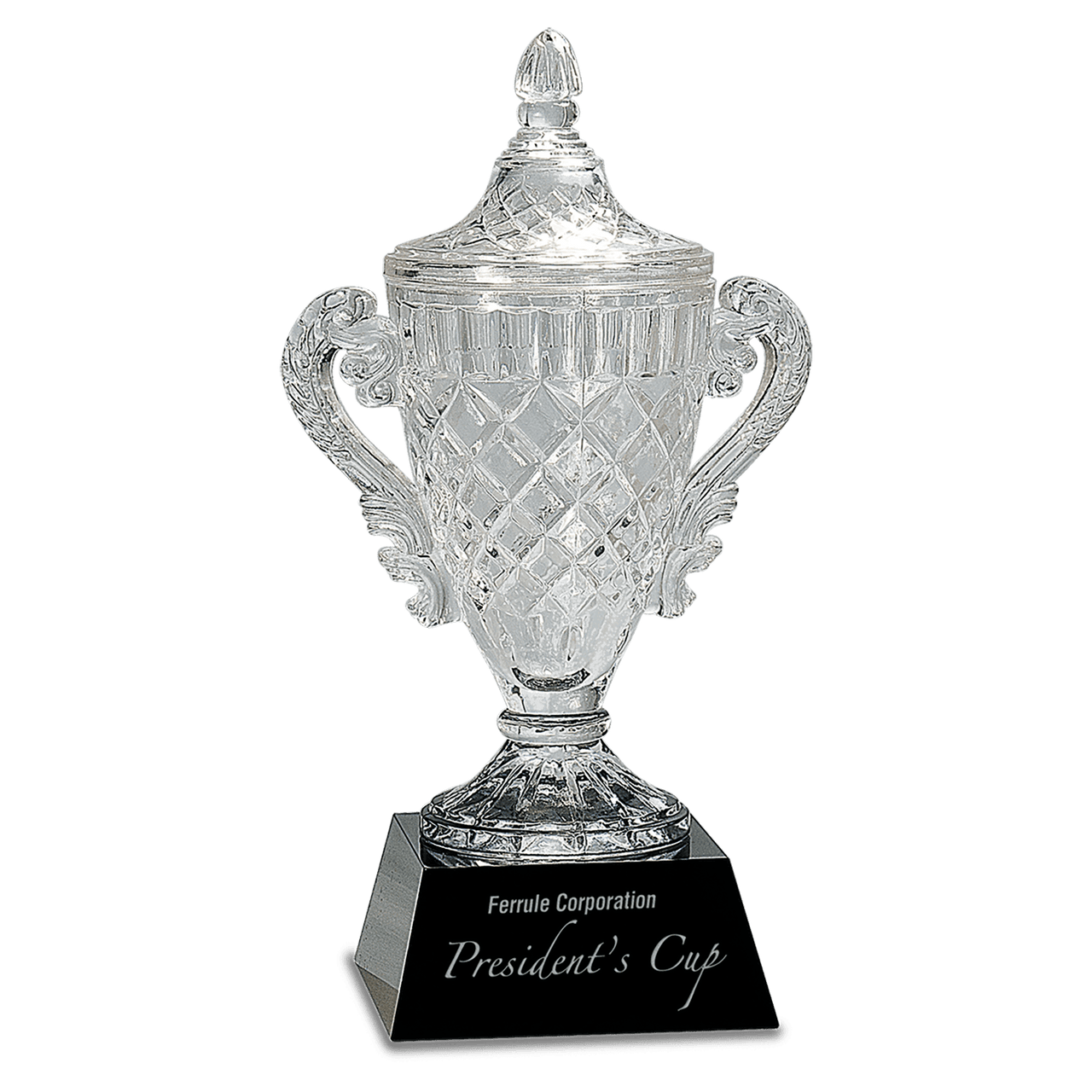 12 3/4" Crystal Cup on Black Pedestal Base