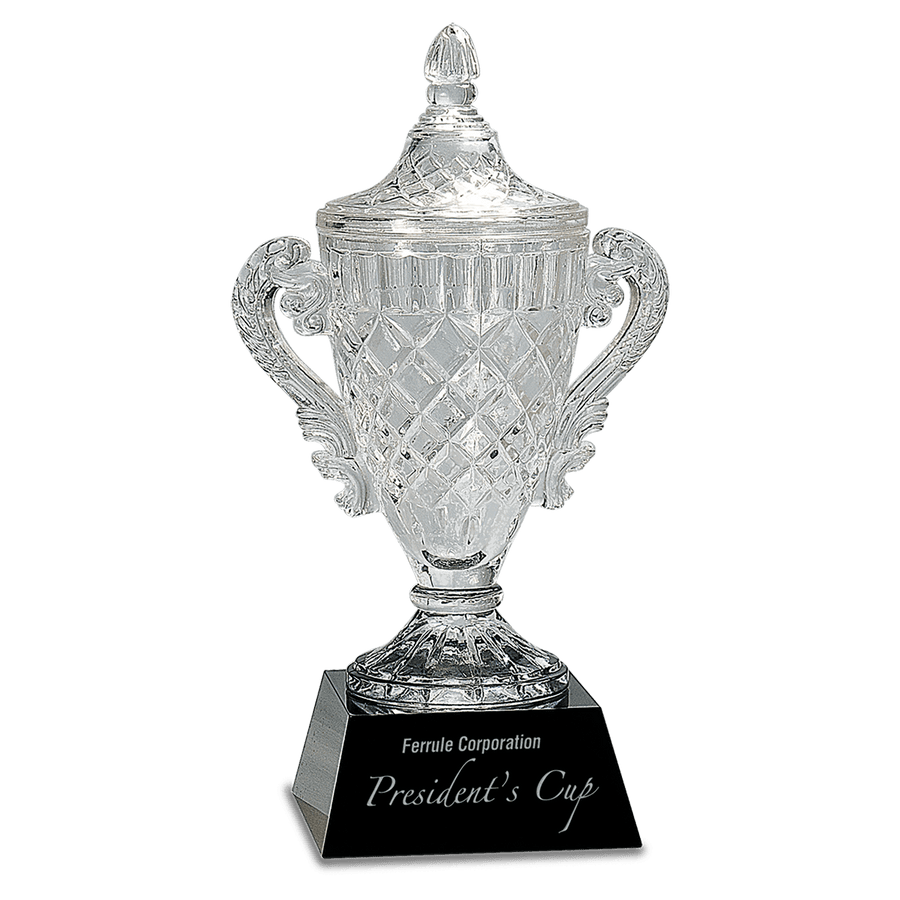 12 3/4" Crystal Cup on Black Pedestal Base