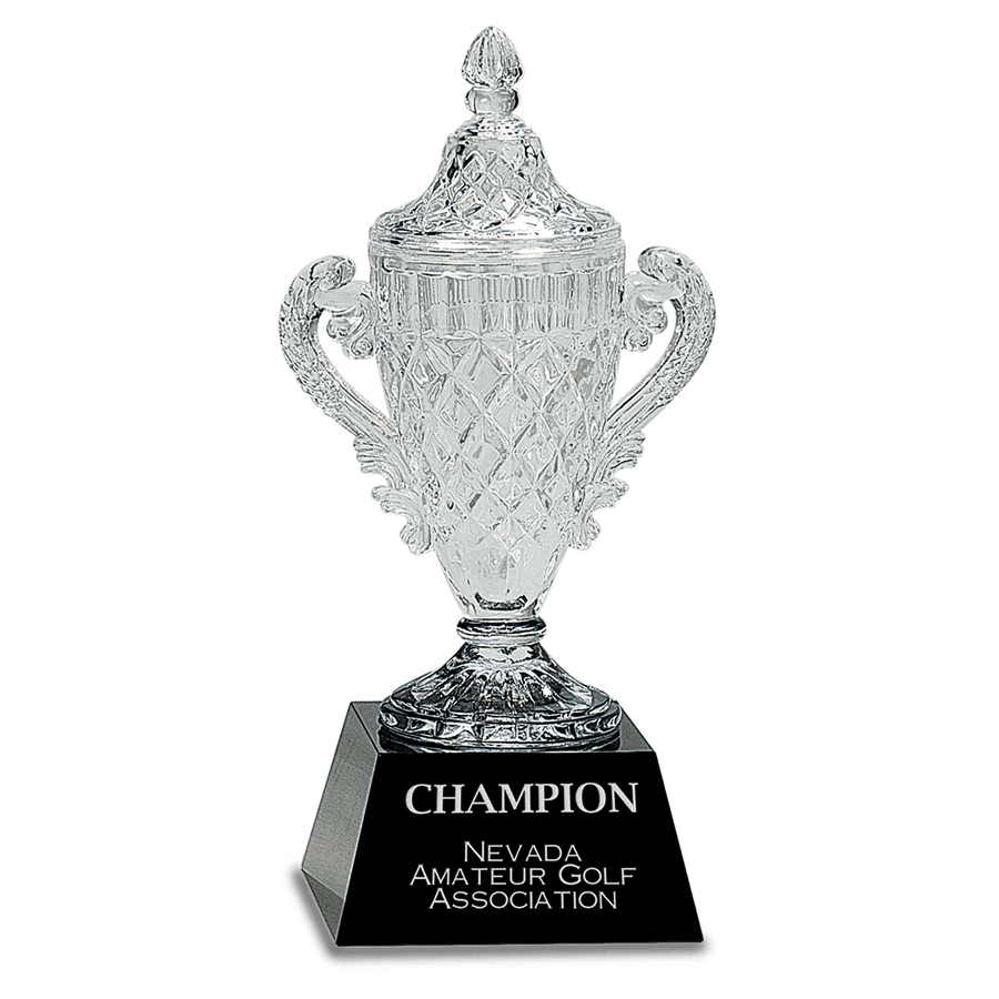 12 3/4" Crystal Cup on Black Pedestal Base