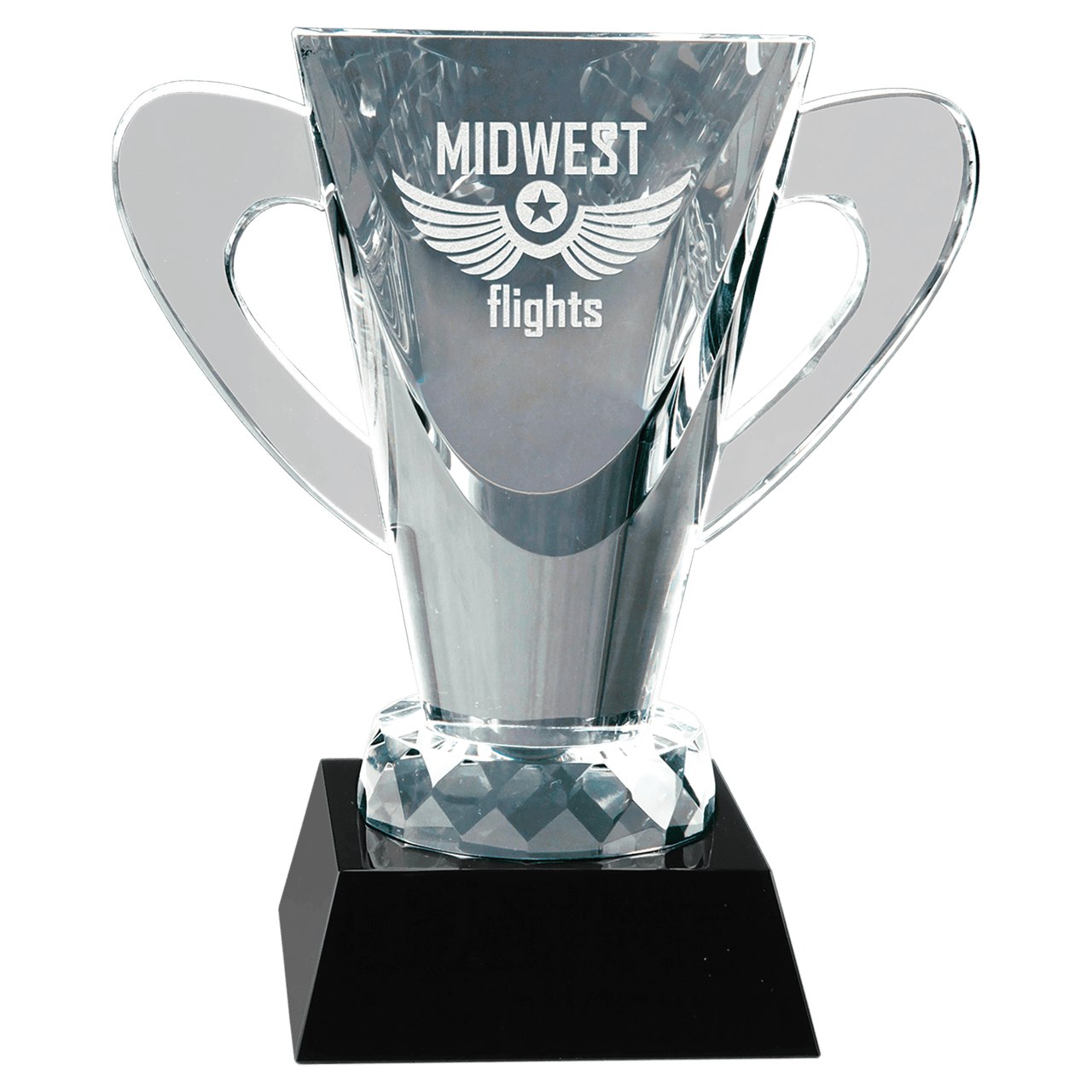 7 3/4" Crystal Cup on Black Pedestal Base