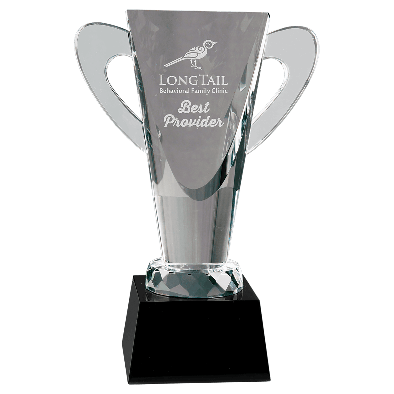 7 3/4" Crystal Cup on Black Pedestal Base