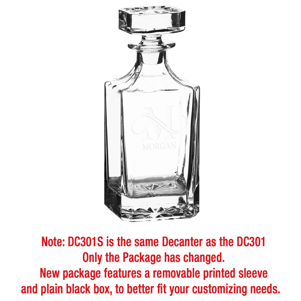 810ml Rectangle Glass Decanter with Printed Gift Box