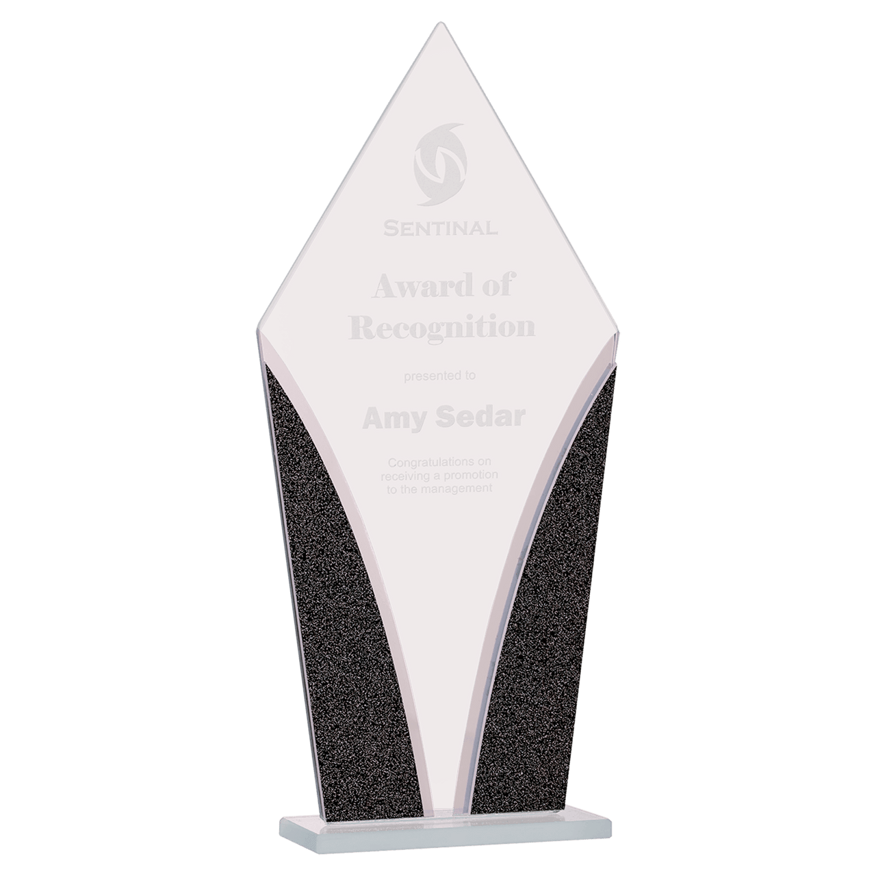 10 1/2" Diamond Designer Glass Award