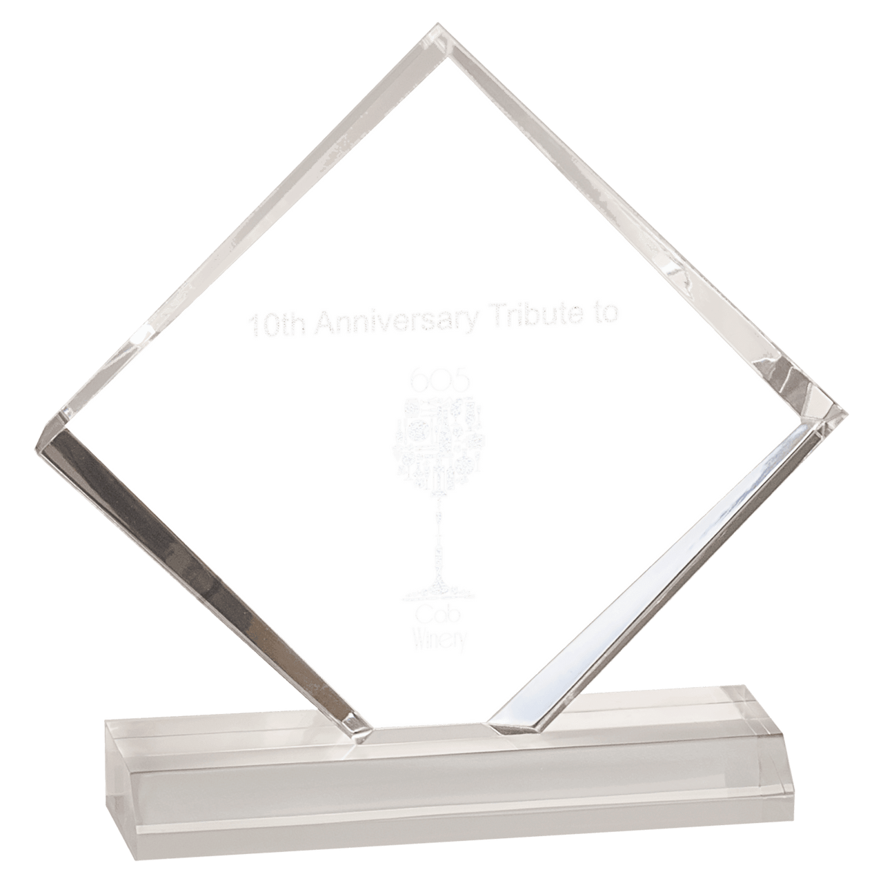 5" x 5" Clear Diamond Jewel Beveled Acrylic Blank