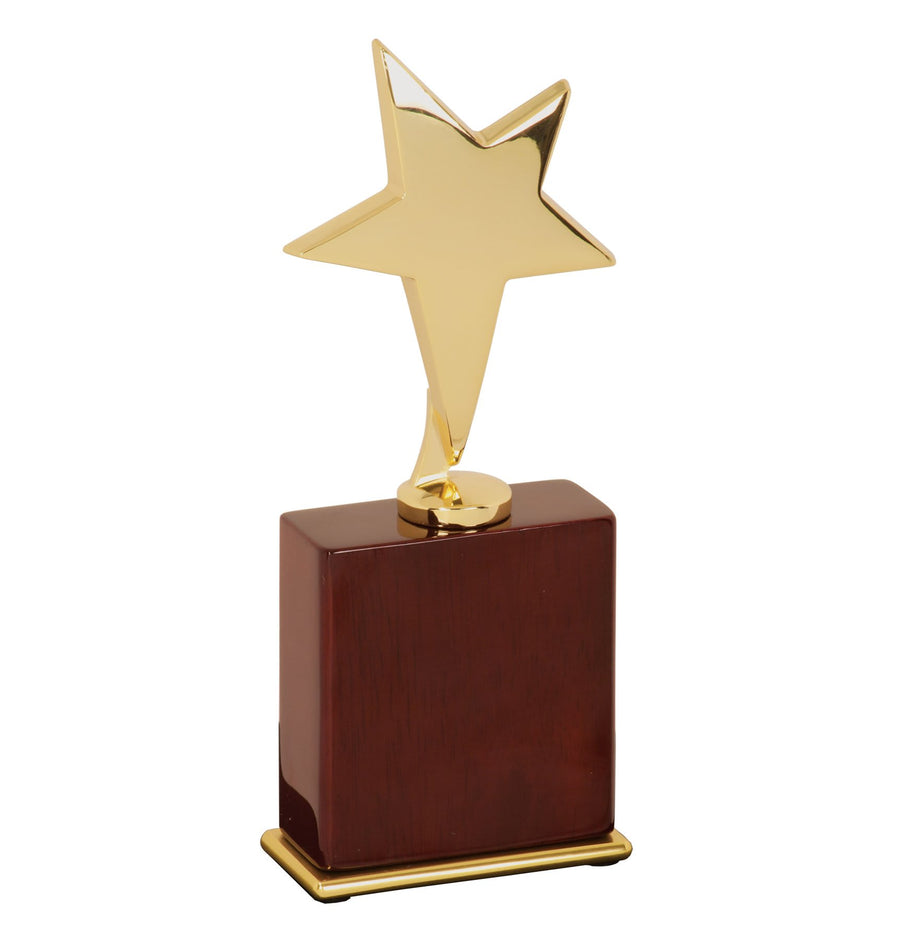 8" Gold Star Award on Rosewood Piano Finish Base