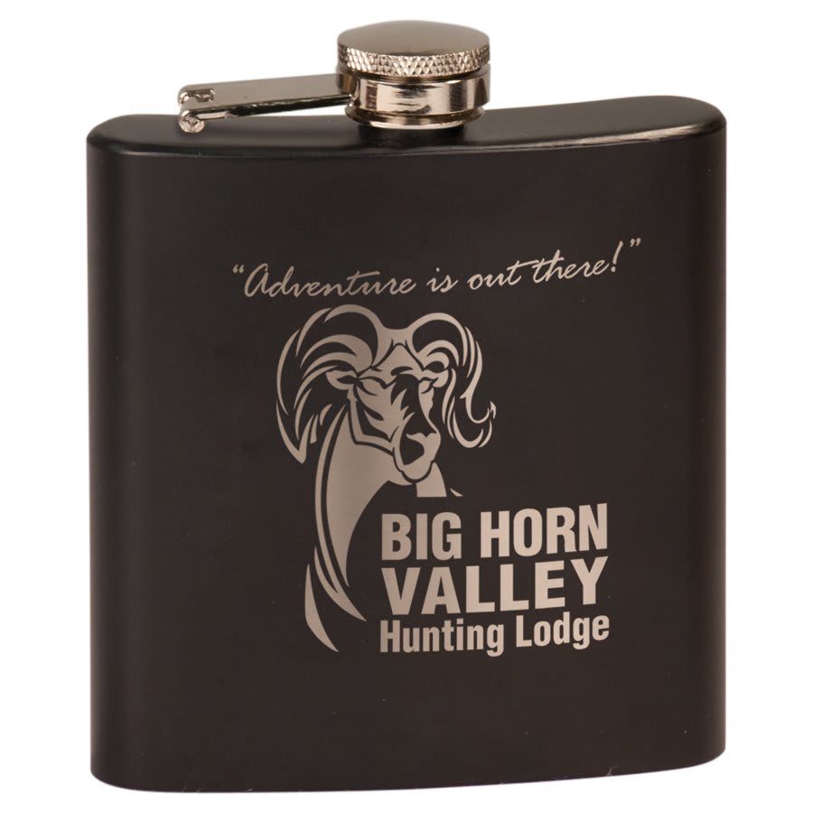 6 oz. Matte Pink Laserable Stainless Steel Flask