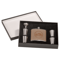 Thumbnail for 6 oz. Matte Black Flask Set in Black Presentation Box
