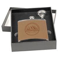 Thumbnail for 6 oz. Matte Black Flask Set in Black Presentation Box