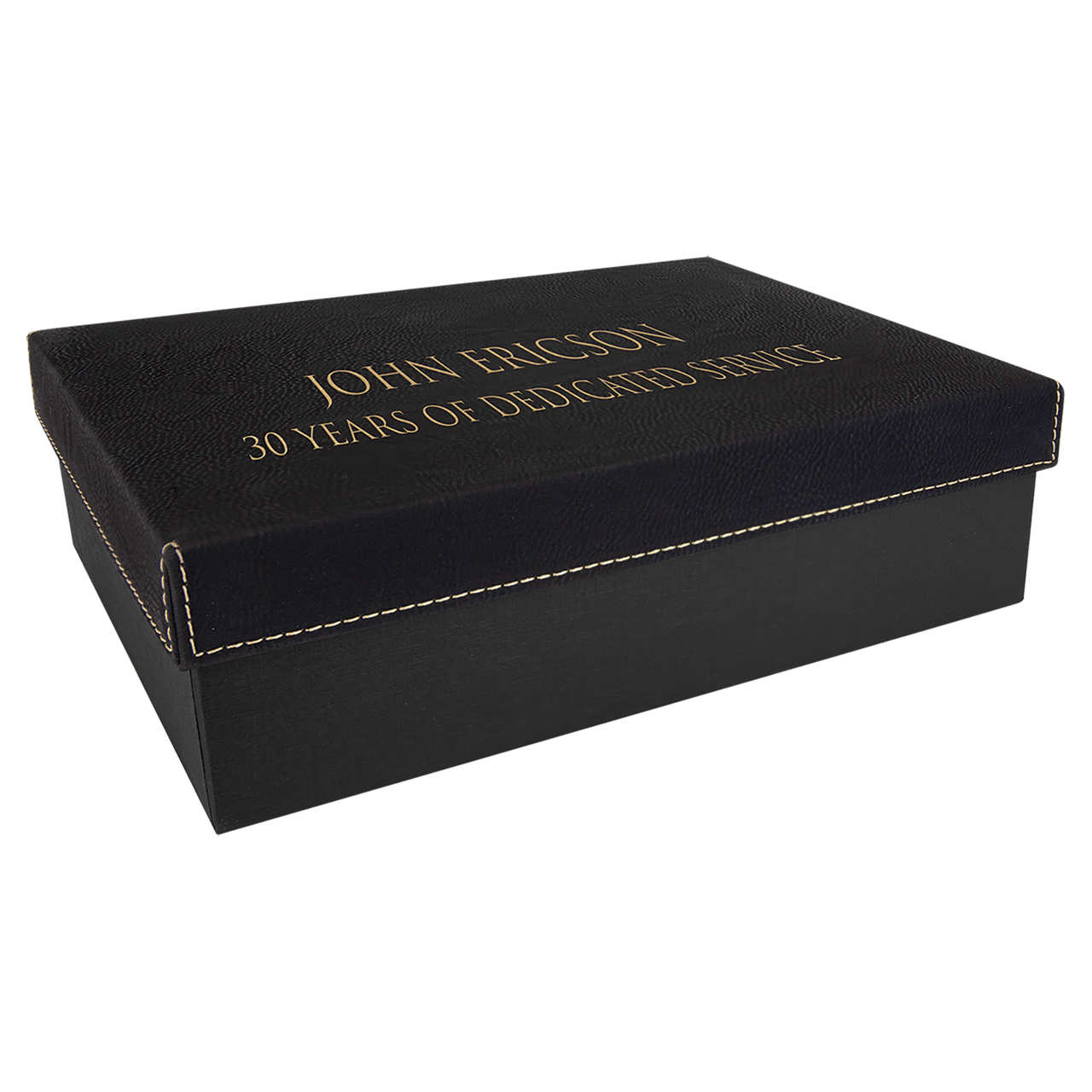 9 3/4" x 7" Gray Gift Box with Laserable Leatherette Lid