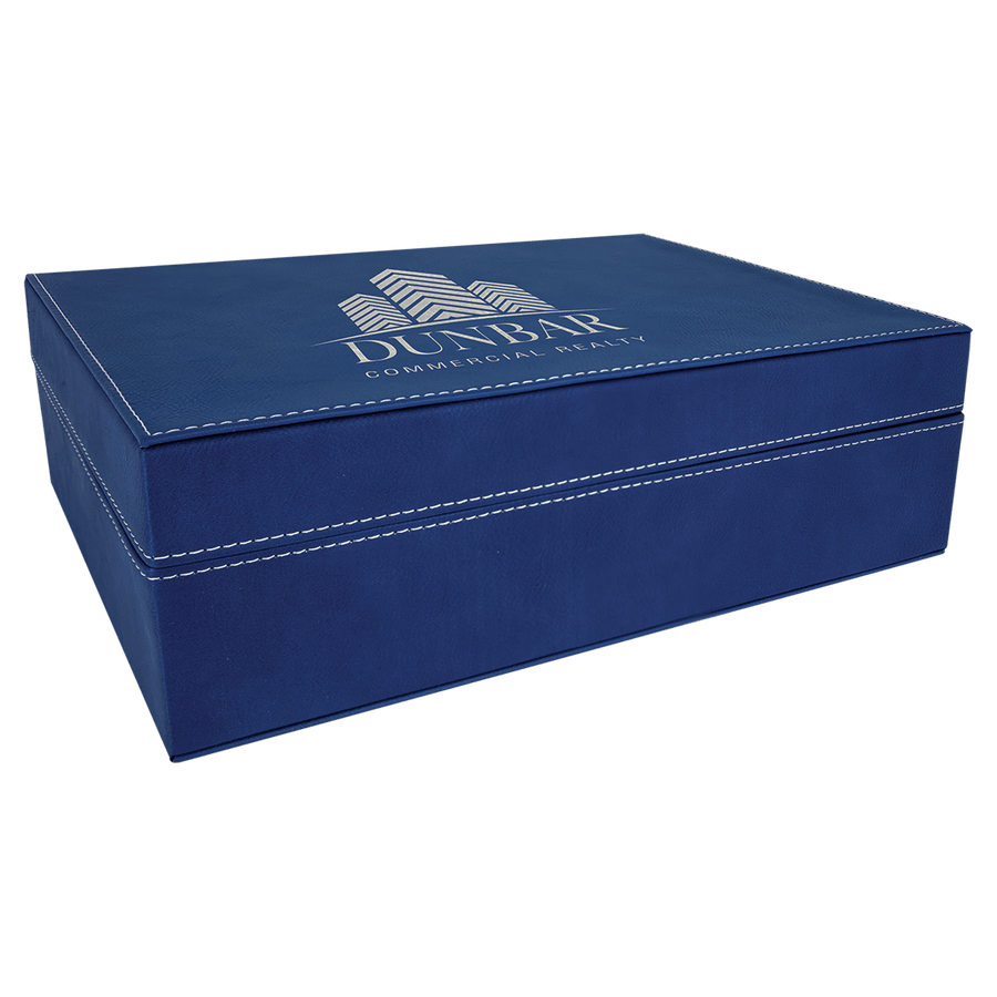 12 1/4" x  8 1/4" Gray Laserable Leatherette Premium Gift Box