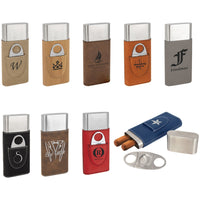 Thumbnail for Laserable Leatherette Cigar Case with Cutter Sample Set