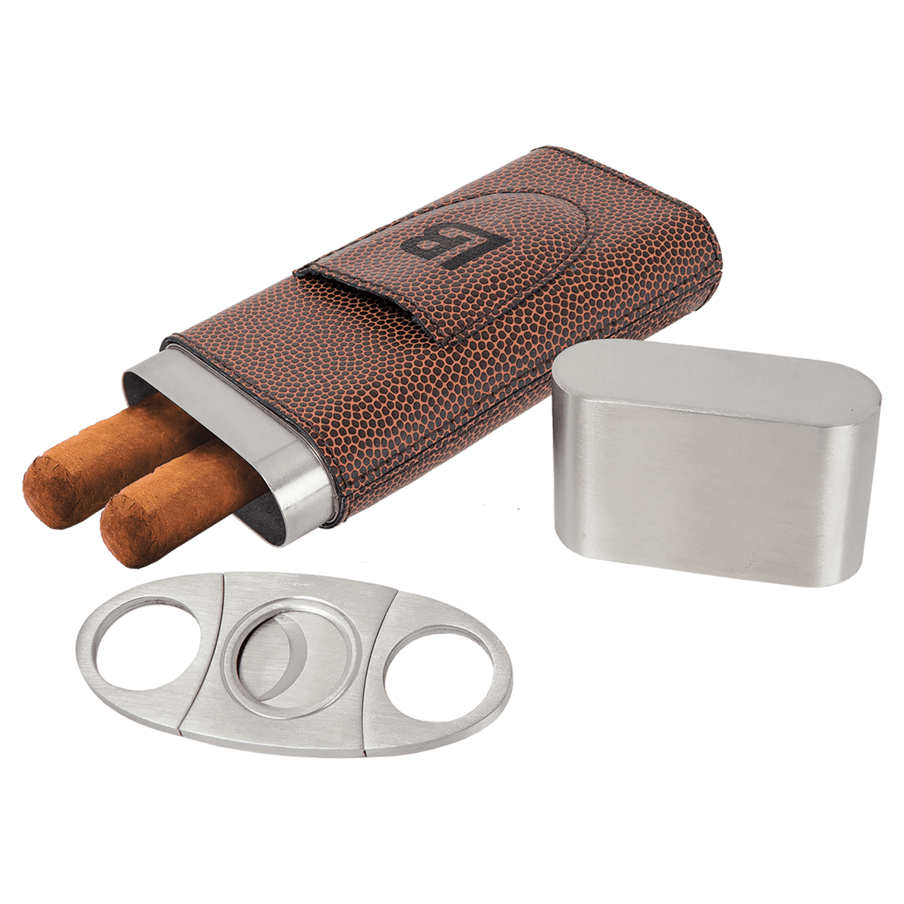 Basketball Laserable Leatherette Cigar Case with Cutter