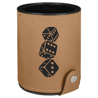 Thumbnail for Light Brown Laserable Leatherette Dice Cup with 5 Dice