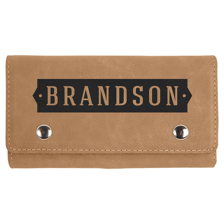 Light Brown Laserable Leatherette Card & Dice Set