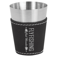 Thumbnail for 2 oz. Laserable Leatherette & Stainless Steel Shot Glass