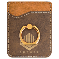 Thumbnail for Rustic/Gold Laserable Leatherette Phone Wallet with Gold Ring