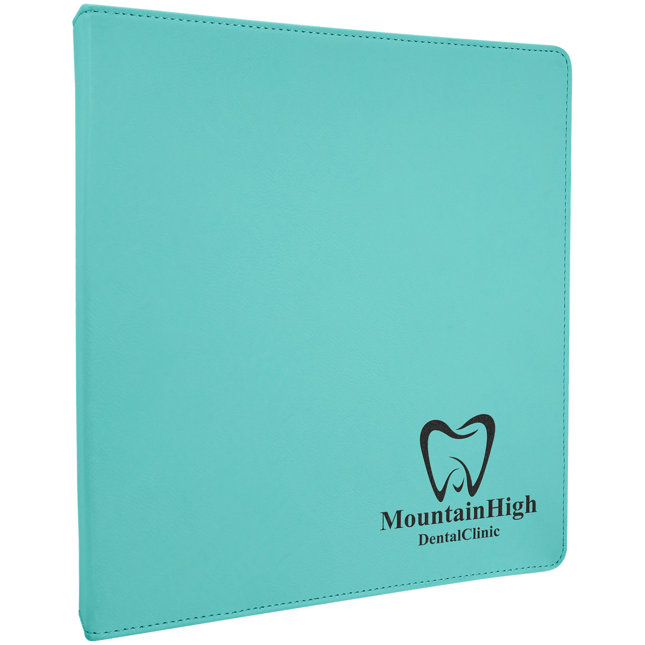 10 1/2" x 11 1/2" Teal Laserable Leatherette 3 Ring Binder with 1" Slant D Rings