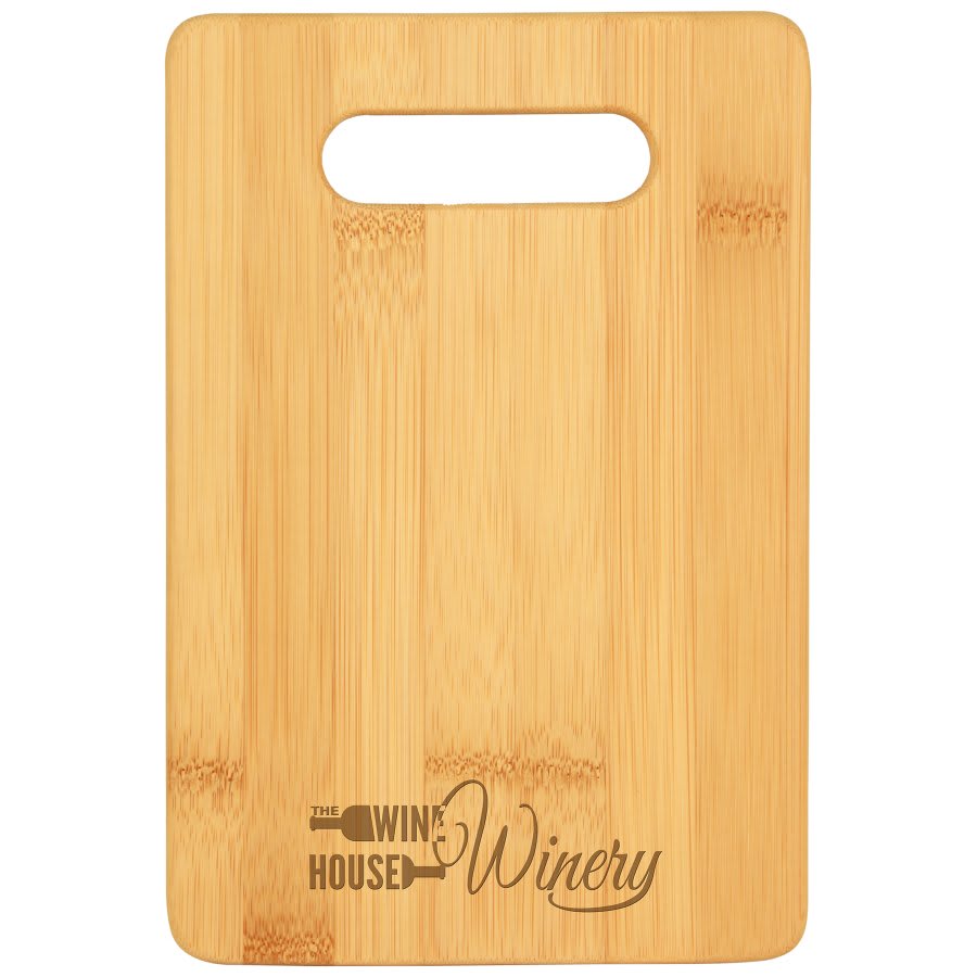 13 3/4" x 11" x 5/16" Bamboo Two Tone Cutting Board with Handle