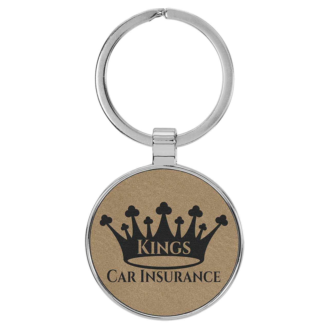 1 1/2" Brass and Leatherette Round Keychain Collection