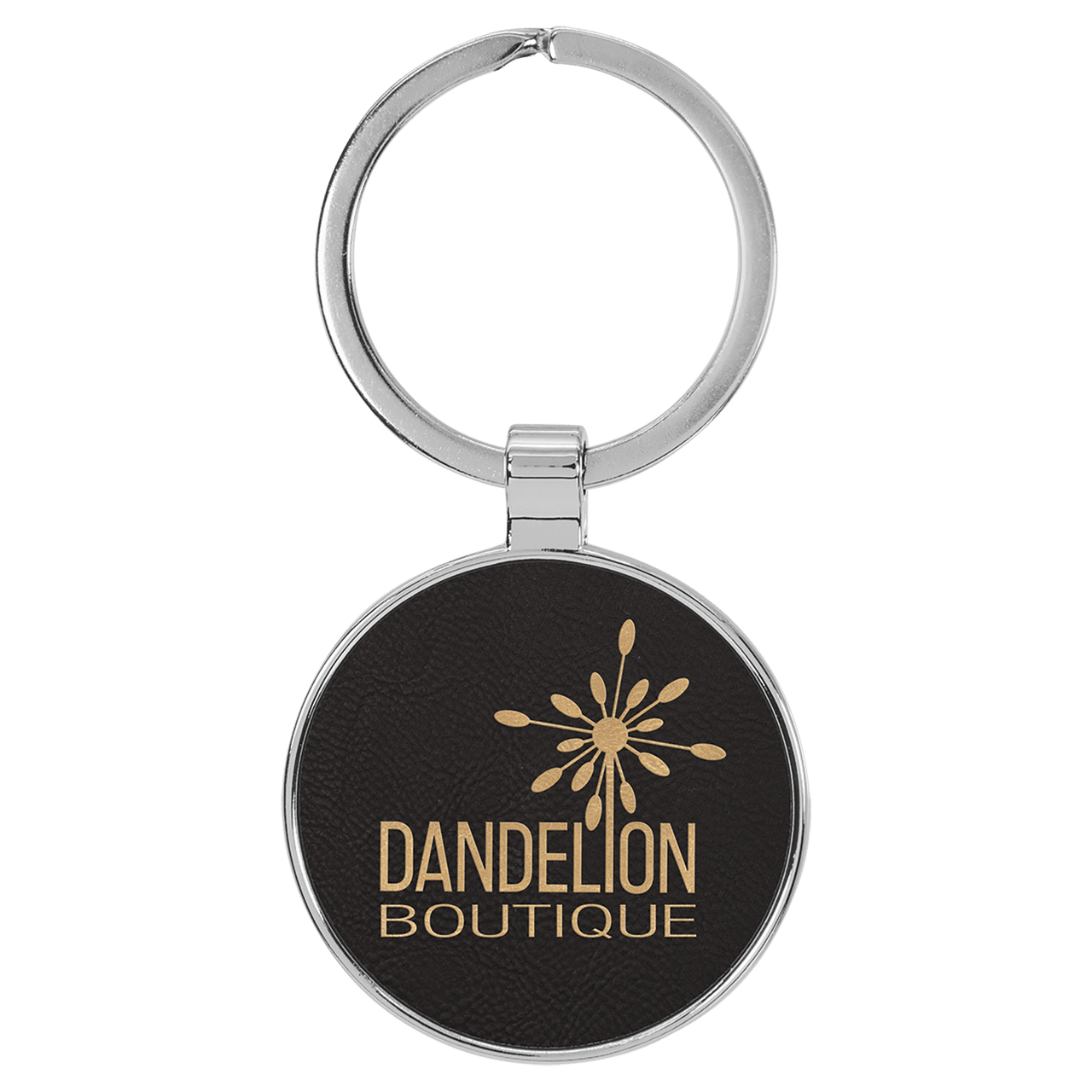 1 1/2" Brass and Leatherette Round Keychain Collection