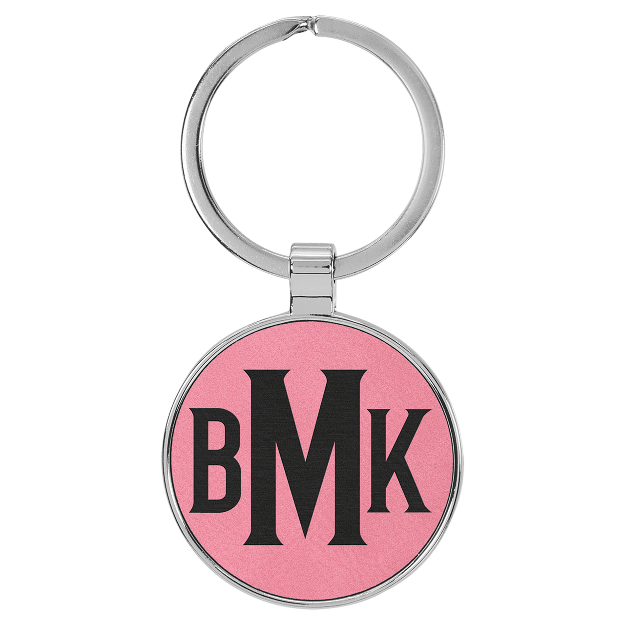 1 1/2" Brass and Leatherette Round Keychain Collection