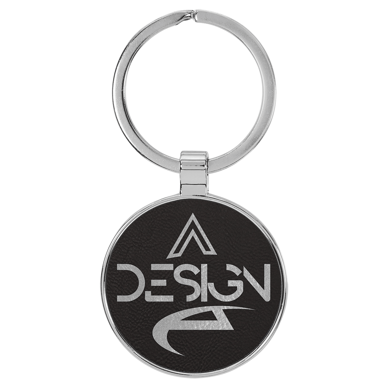 1 1/2" Brass and Leatherette Round Keychain Collection