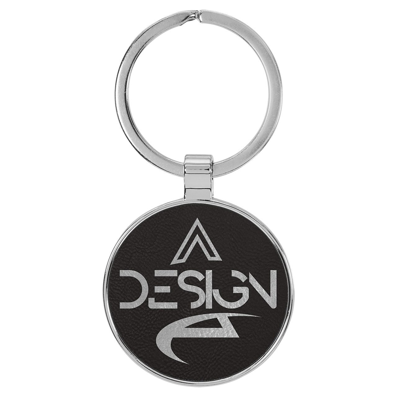 1 1/2" Laserable Leatherette/Metal Round Keychain Sample Set