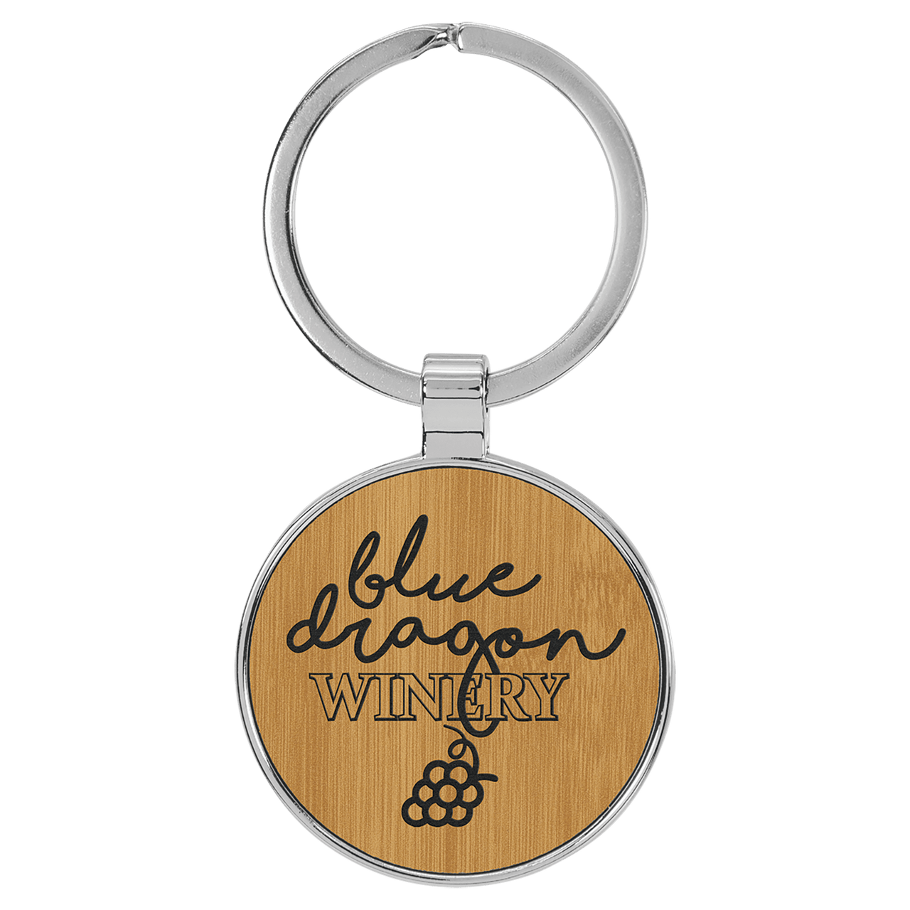 1 1/2" Brass and Leatherette Round Keychain Collection