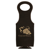 Thumbnail for Black/Gold Laserable Leatherette Wine Bag