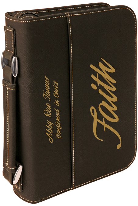 6 1/2" x 8 3/4" Black/Gold Leatherette Book/Bible Cover with Snap Closure
