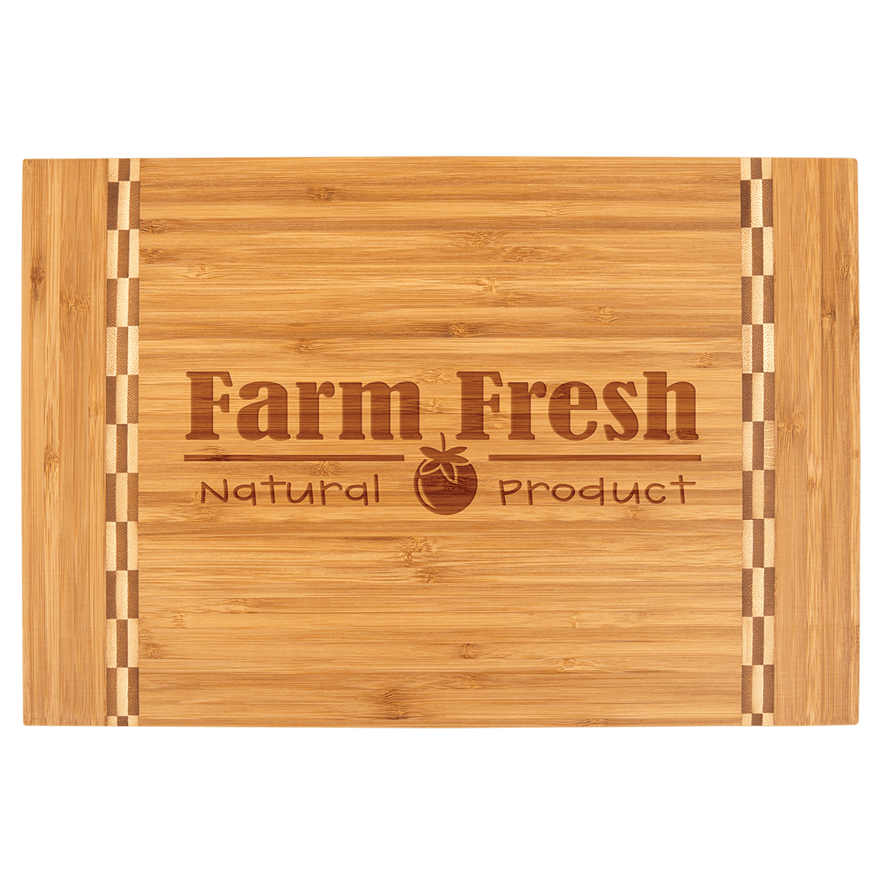 13 3/4" x 11" x 5/16" Bamboo Two Tone Cutting Board with Handle