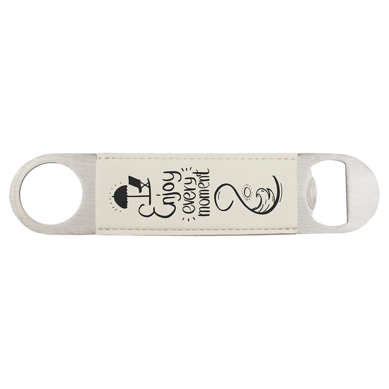 1 1/2" x 7" Laserable Leatherette Bottle Opener Collection