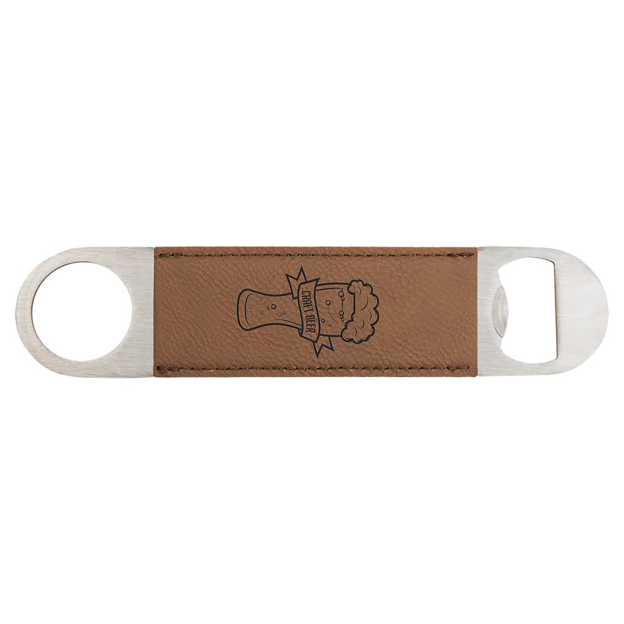 1 1/2" x 7" Laserable Leatherette Bottle Opener Collection