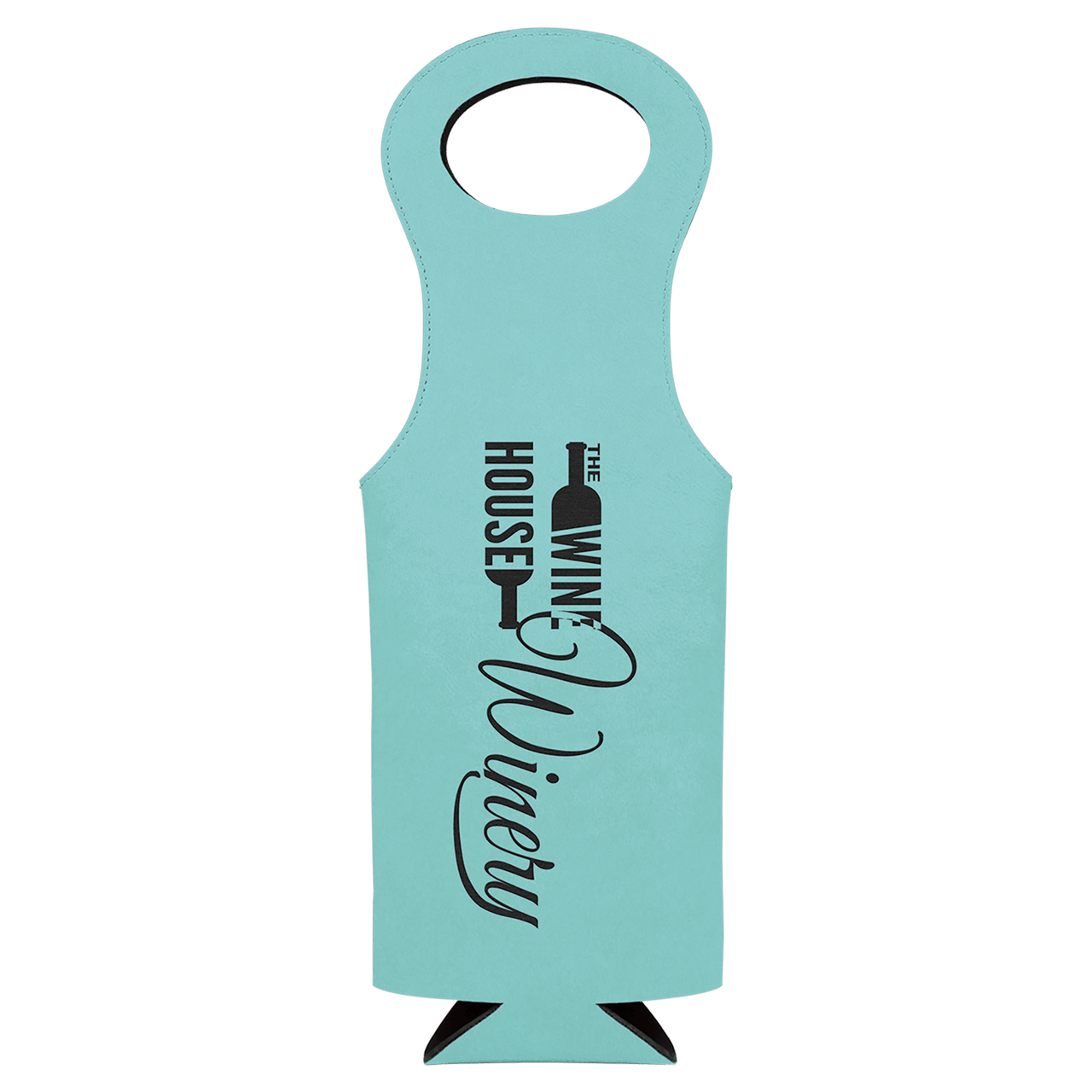 Teal Laserable Leatherette Wine Bag