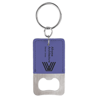 Thumbnail for Rectangle Purple Laserable Leatherette Bottle Opener Keychain