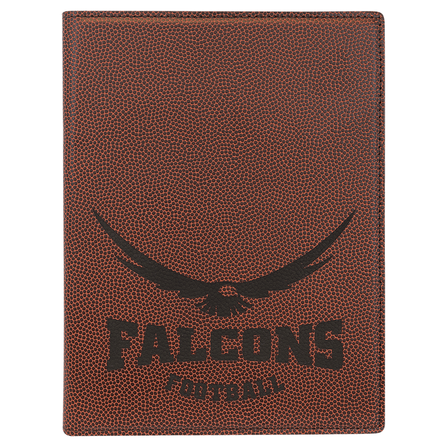 7" x 9" Football Laserable Leatherette Small Portfolio with Notepad