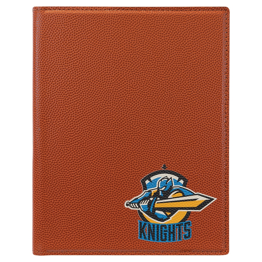 7" x 9" Basketball Laserable Leatherette Small Portfolio with Notepad