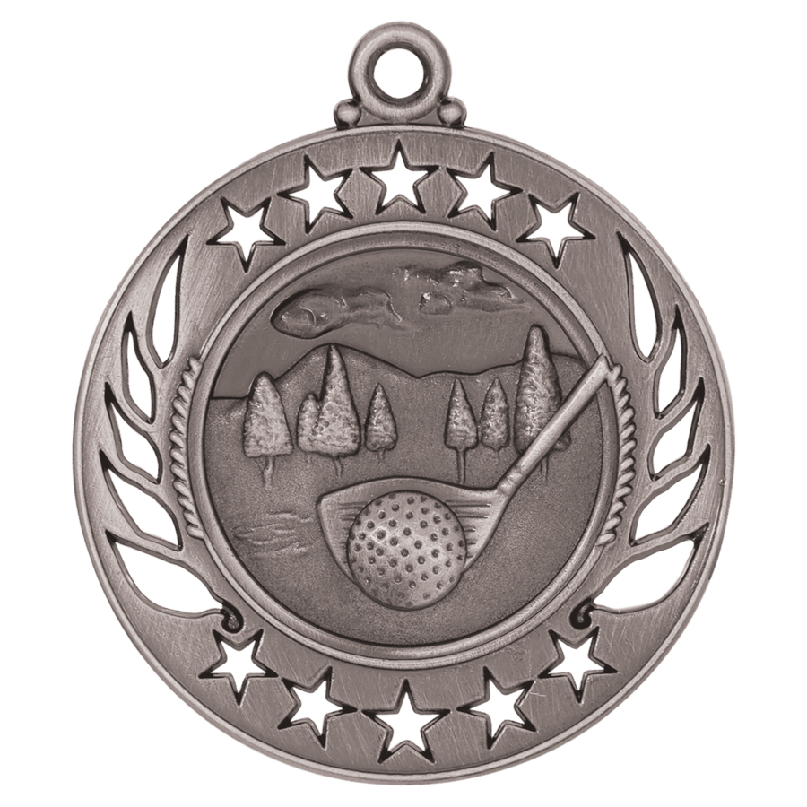 2 1/4" Antique Bronze Golf Galaxy Medal