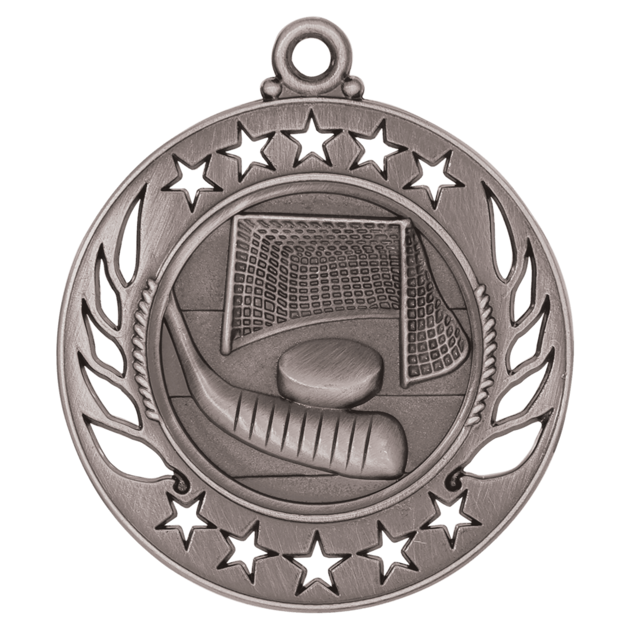 2 1/4" Antique Gold Hockey Galaxy Medal