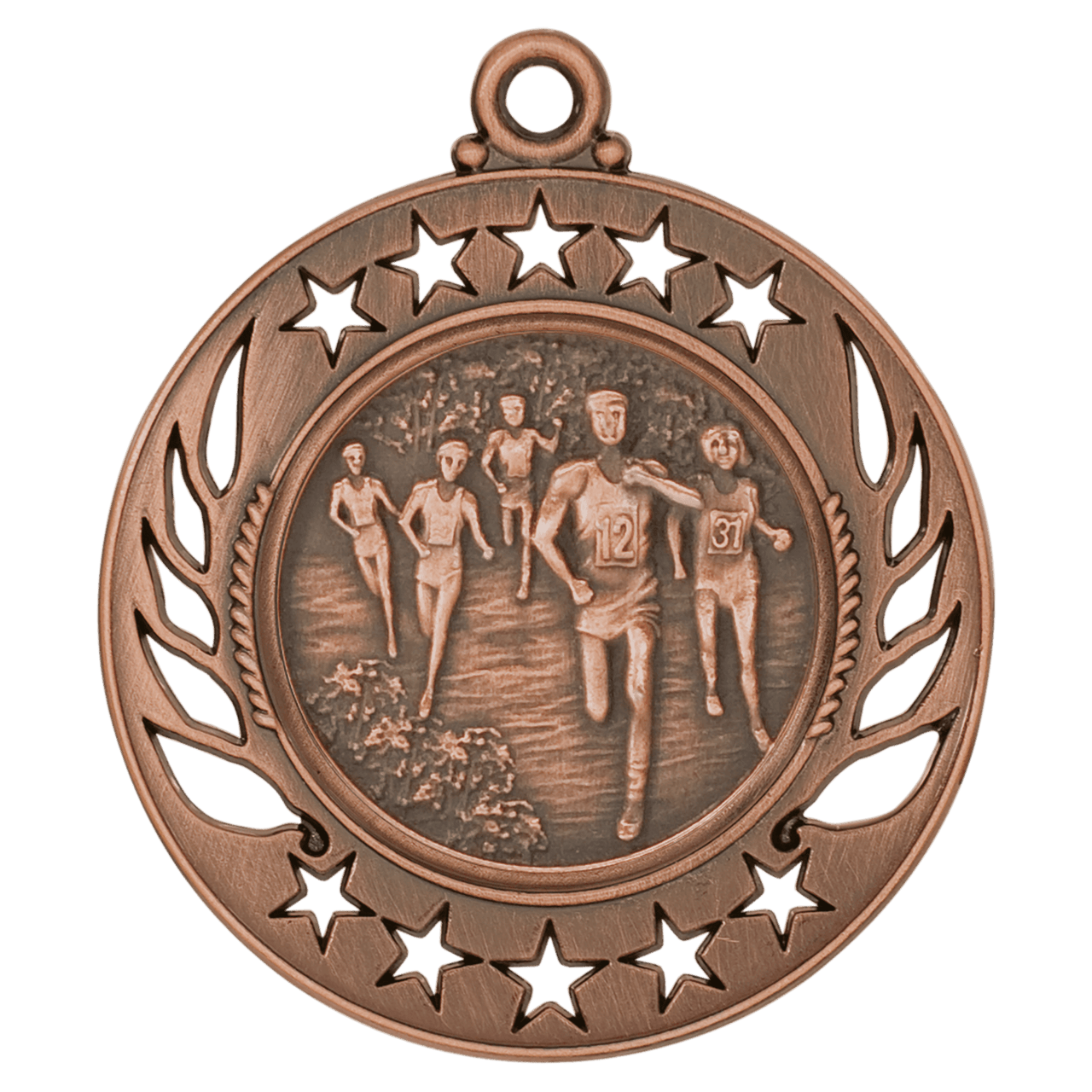 2 1/4" Antique Gold Cross Country Galaxy Medal