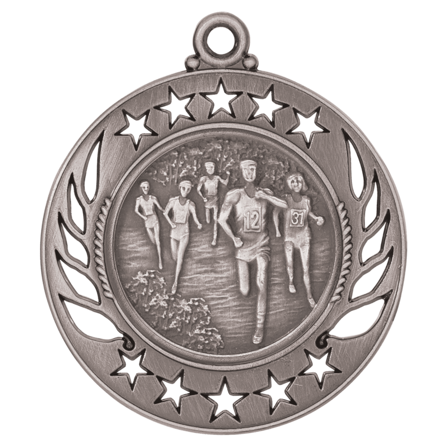 2 1/4" Antique Gold Cross Country Galaxy Medal