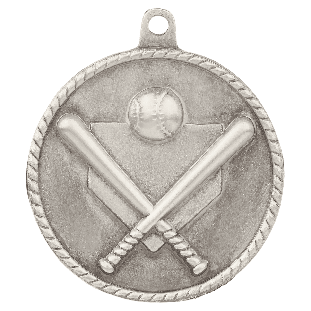 2" Antique Bronze Baseball/Softball High Relief Medal
