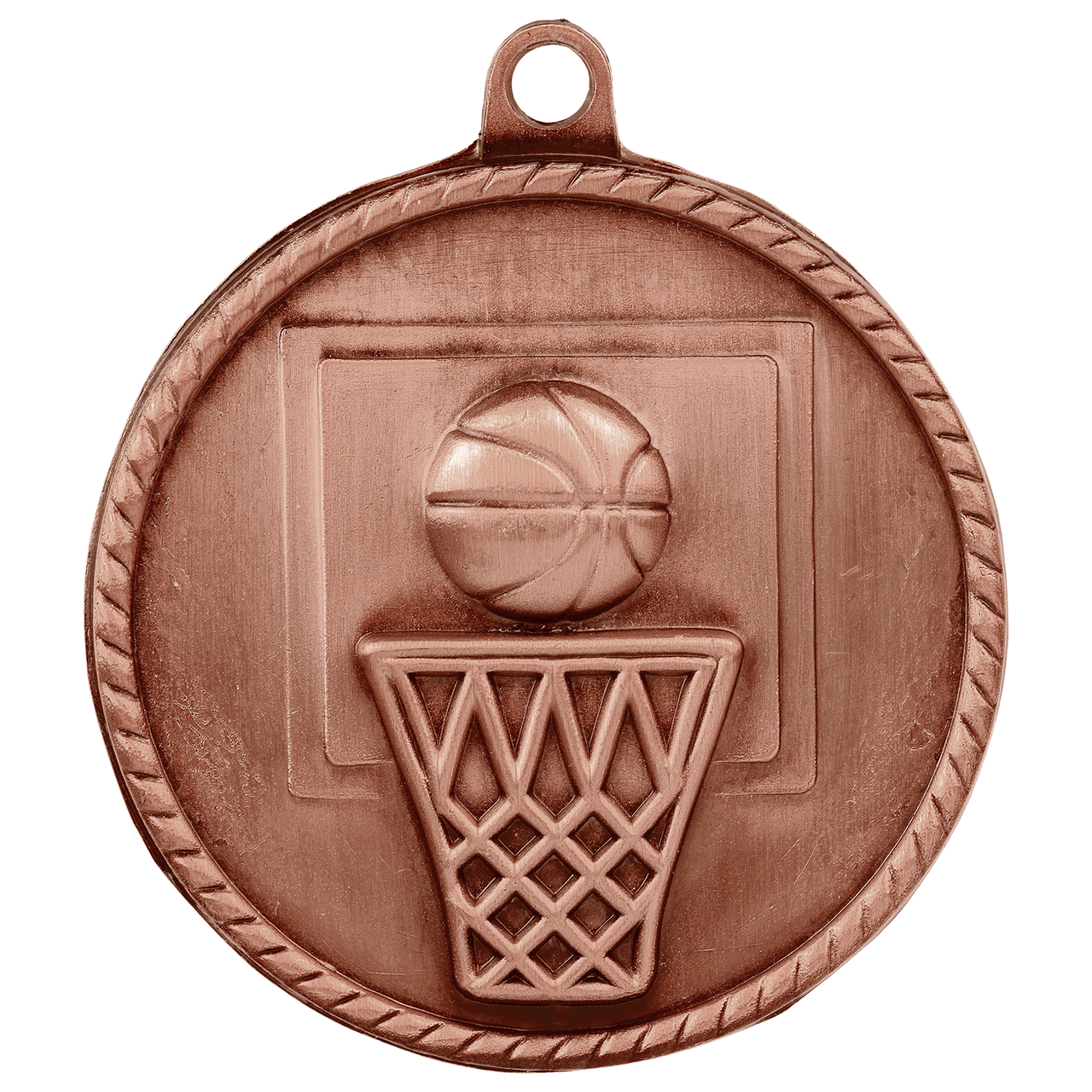 2" Antique Gold Basketball High Relief Medal