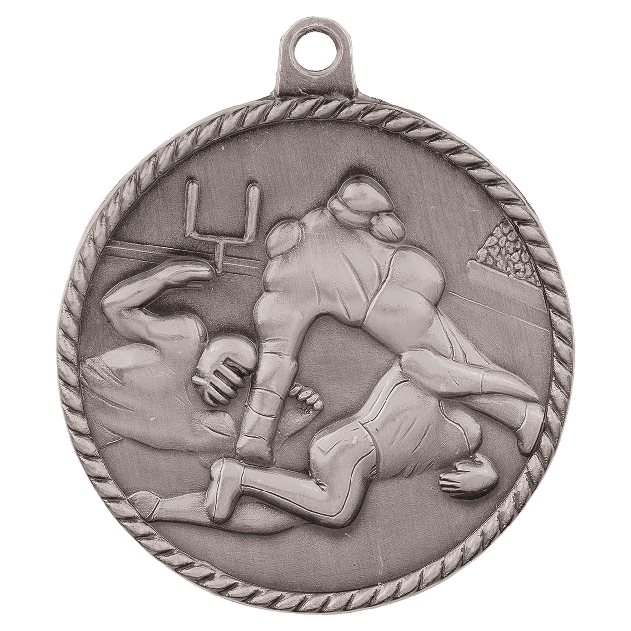 2" Antique Bronze Football High Relief Medal